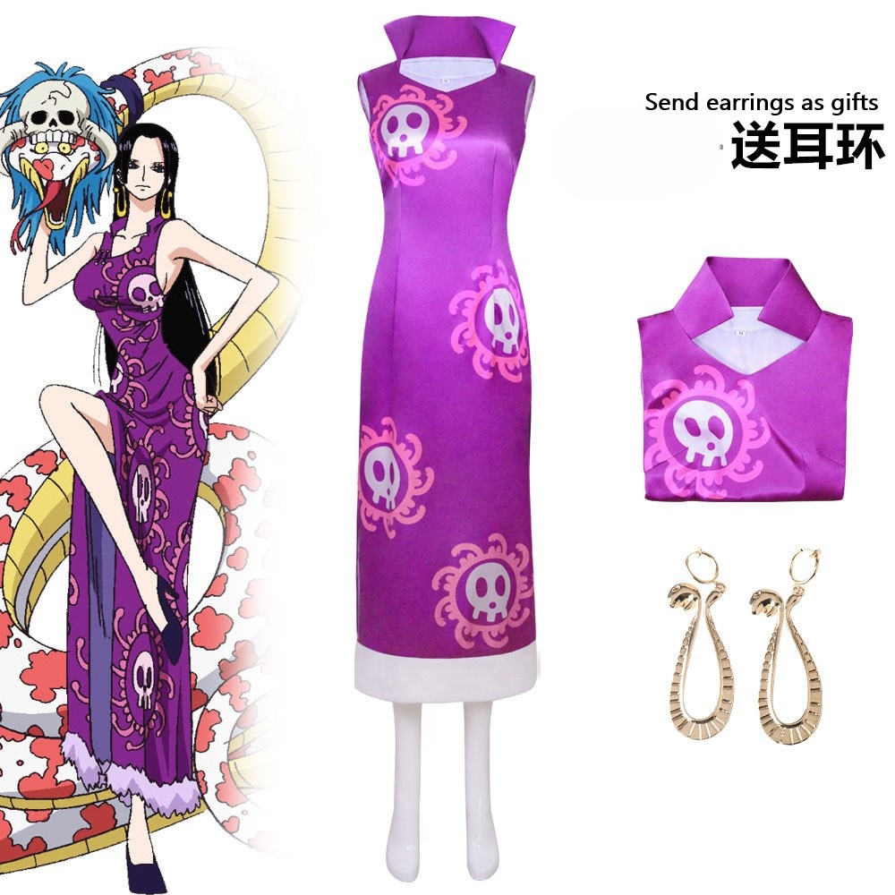 Women Accessories Earrings - Damen Boa Hancock inspiriertes Cosplay-Kostüm, lila
