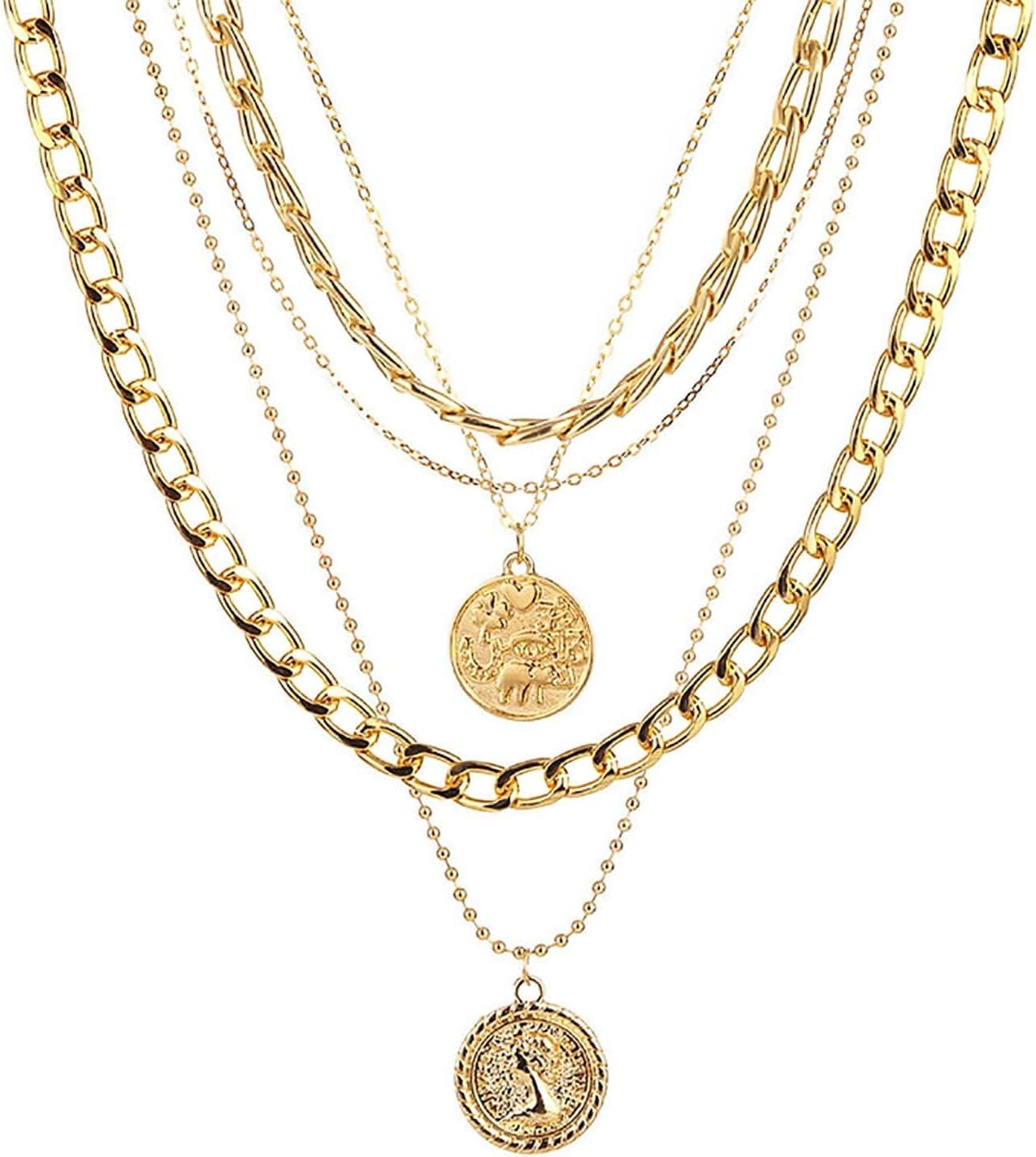 Women'S Accessories In The 80S - Mehrlagige goldene Piraten-Halskette für Frauen, klobige