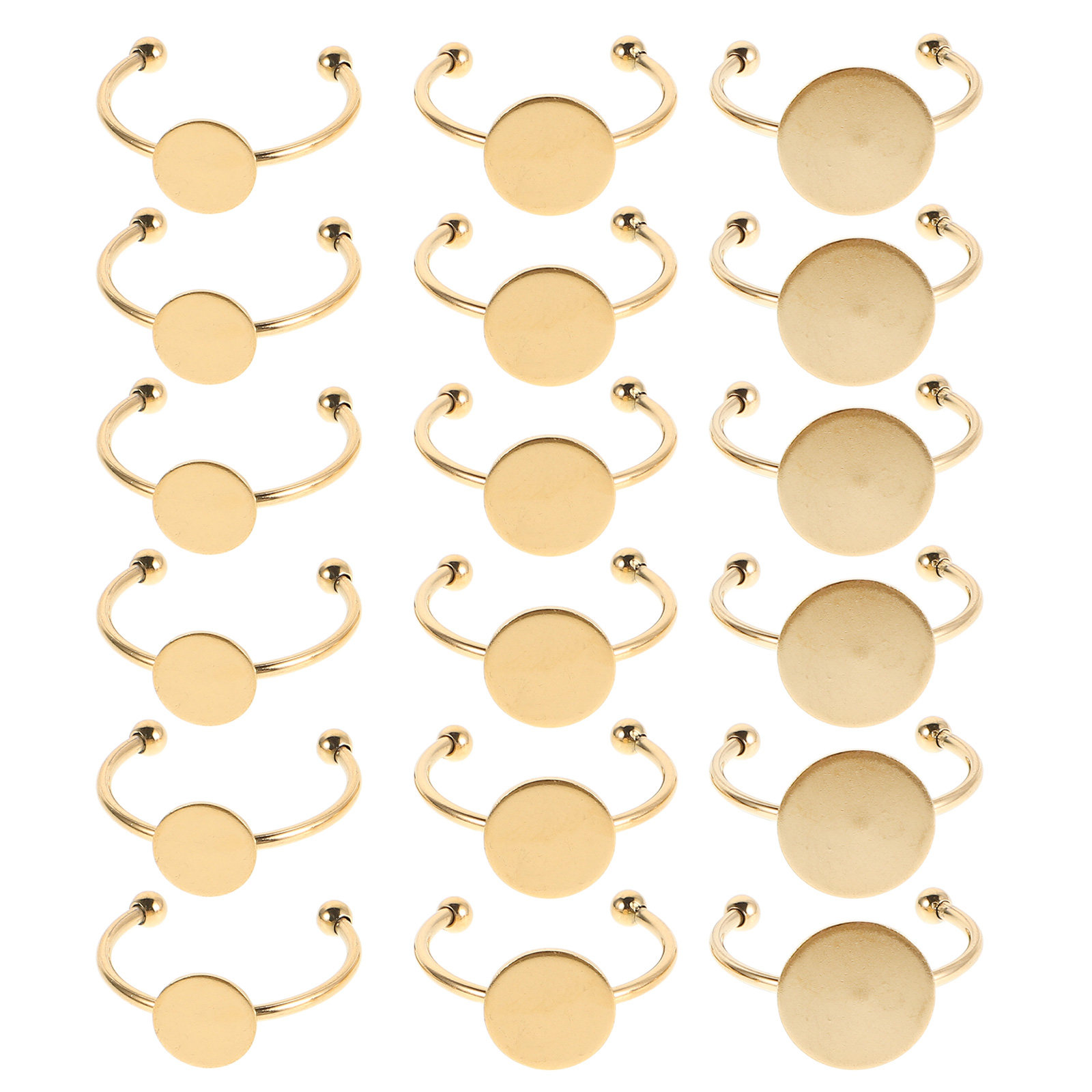 Ring Set Adjustable - 30 Stück verstellbare Ringrohlinge aus Edelstahl,