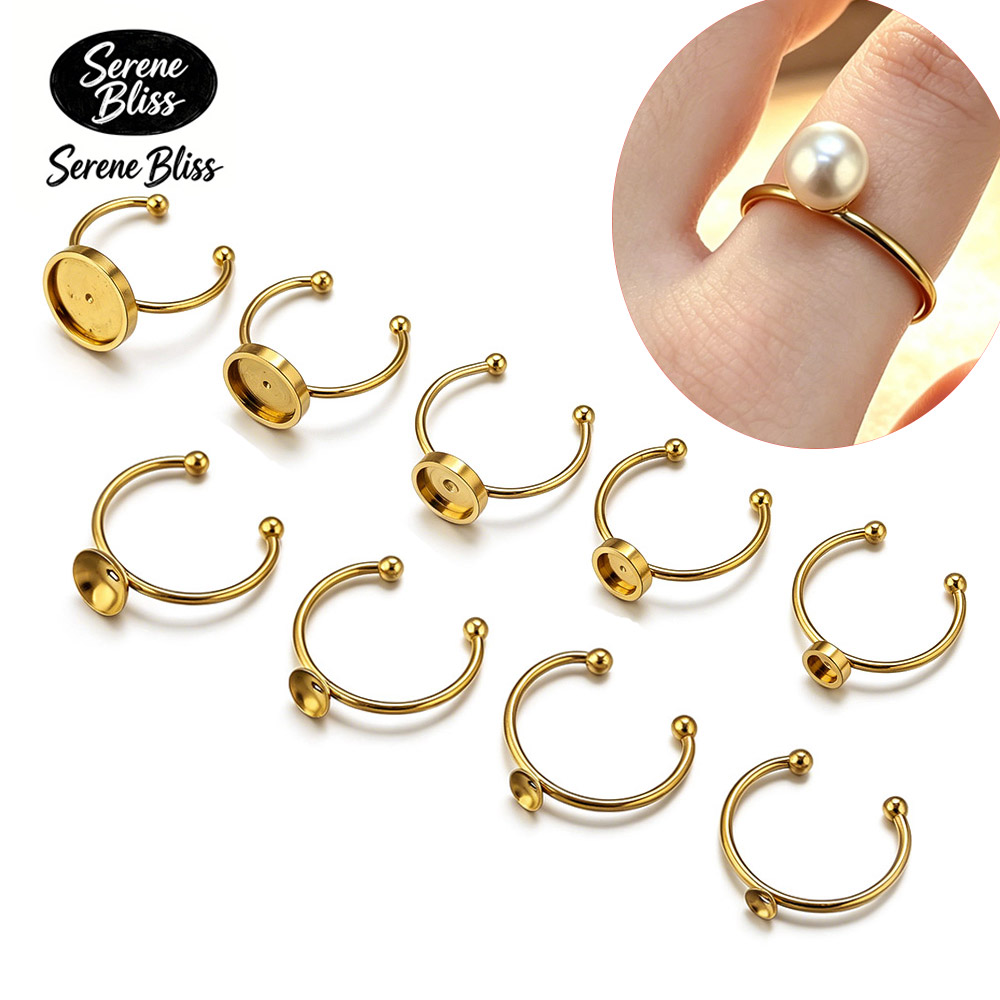 Ring Set Adjustable - 10 Stück Edelstahl Runde Verstellbare Offene