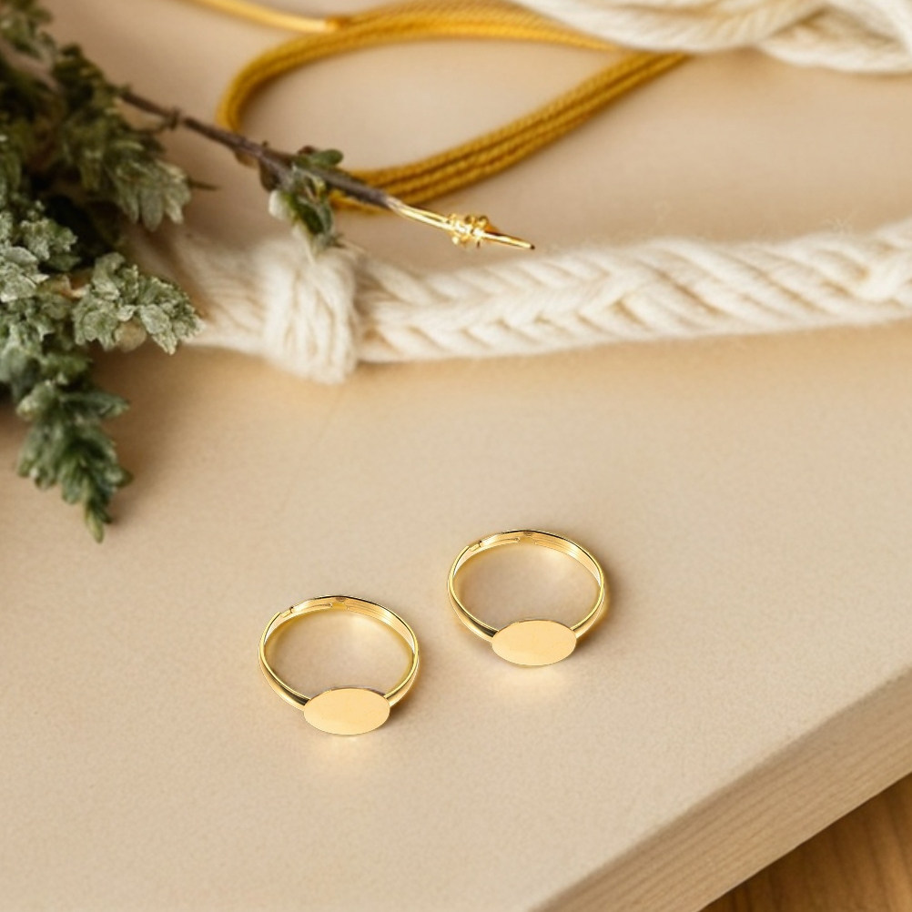 Ring Set Adjustable - 50 Stück verstellbare Ringrohlinge, flache Basis,