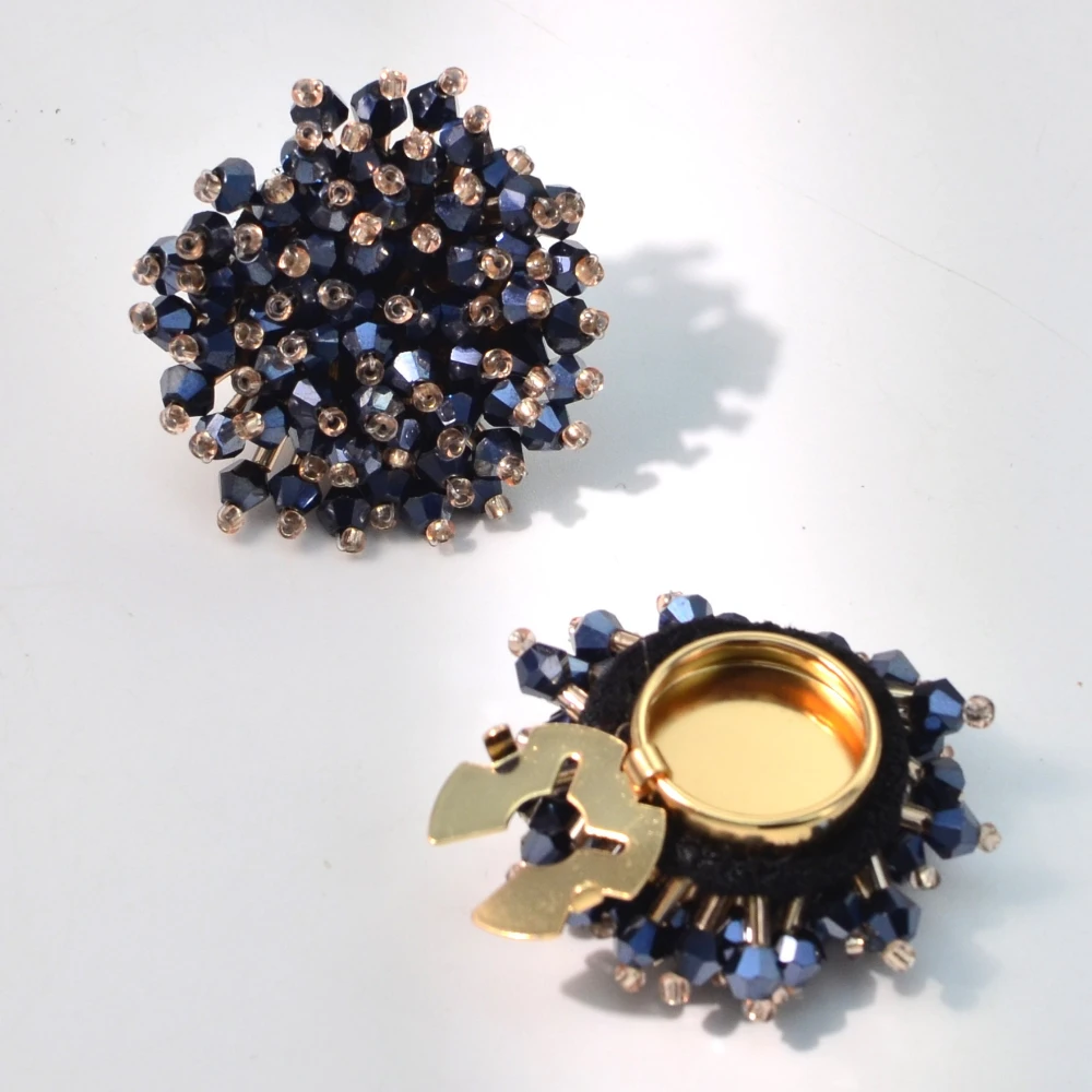 Women Accessories Jewelry - 2 Stück elegante Knopfabdeckungen, handgefertigte Perlen-Kristall-Manschettenknöpfe
