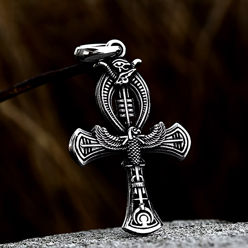 Women'S Egyptian Accessories - Retro Adler Ankh Kreuz Edelstahl Anhänger