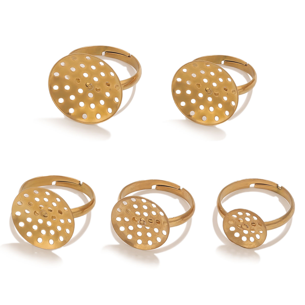 Ring Set Adjustable - 10 teile/los Edelstahl Ring Basis Einstellbare