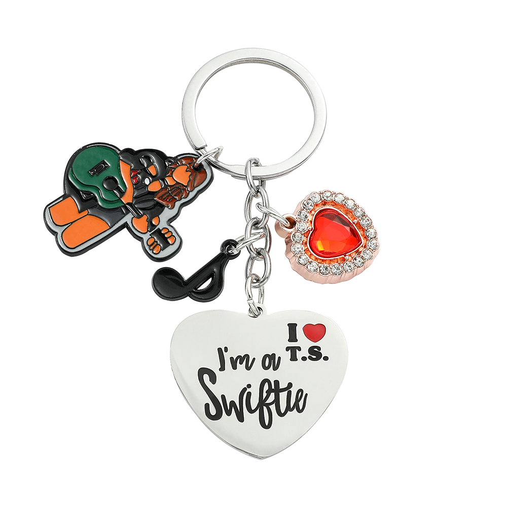 Women Accessories Pack - Taylor Schlüsselanhänger für Fans: Edelstahl-Herzanhänger Schlüsselringe