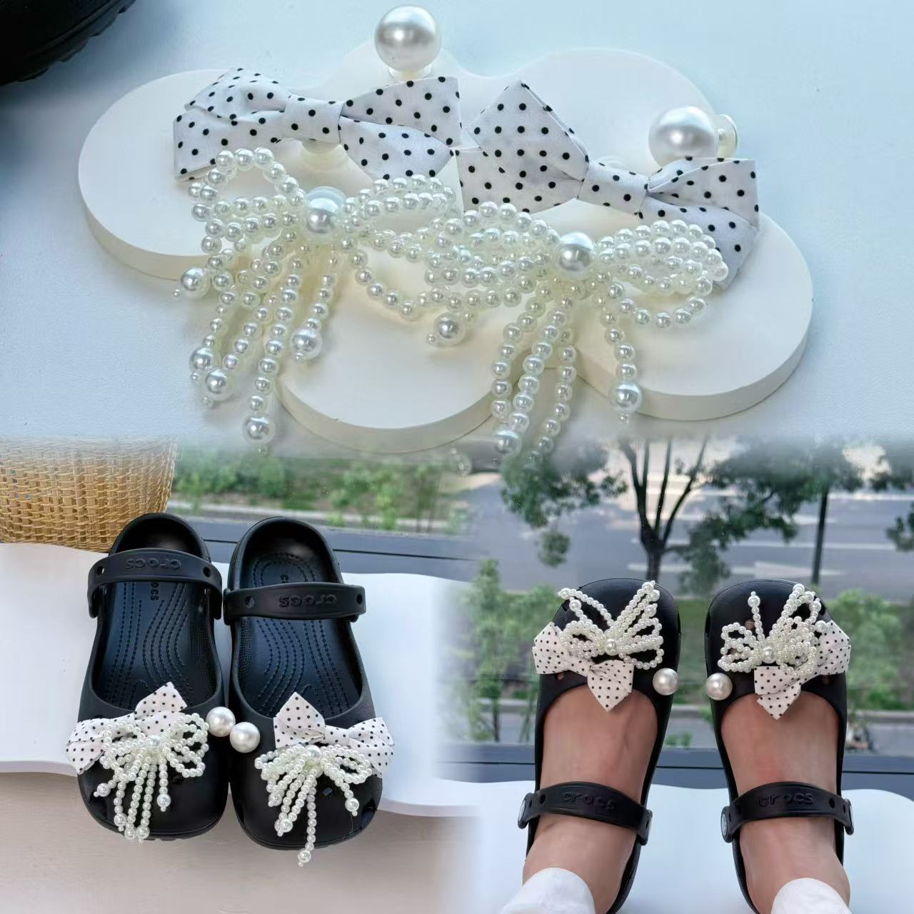Women Accessories Pack - Original Schuh-Charms-Set für Damen, Retro-Ballettschuh-Schleifen-Charms-Pack, modische,