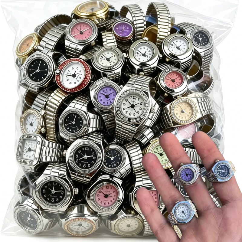 Women'S Accessories In The 80S - Retro-Uhrring Y2K Punk Quarz-Fingeruhr Unisex Elastisches