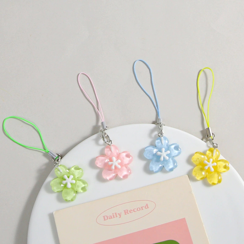 Women Accessories Pack - Bunte Harz-Blumen-Handykette für Frauen im koreanischen