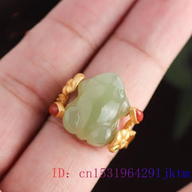 Grüne Jade Frosch Ringe Charms – Ring Set Adjustable Bewertung und Preis