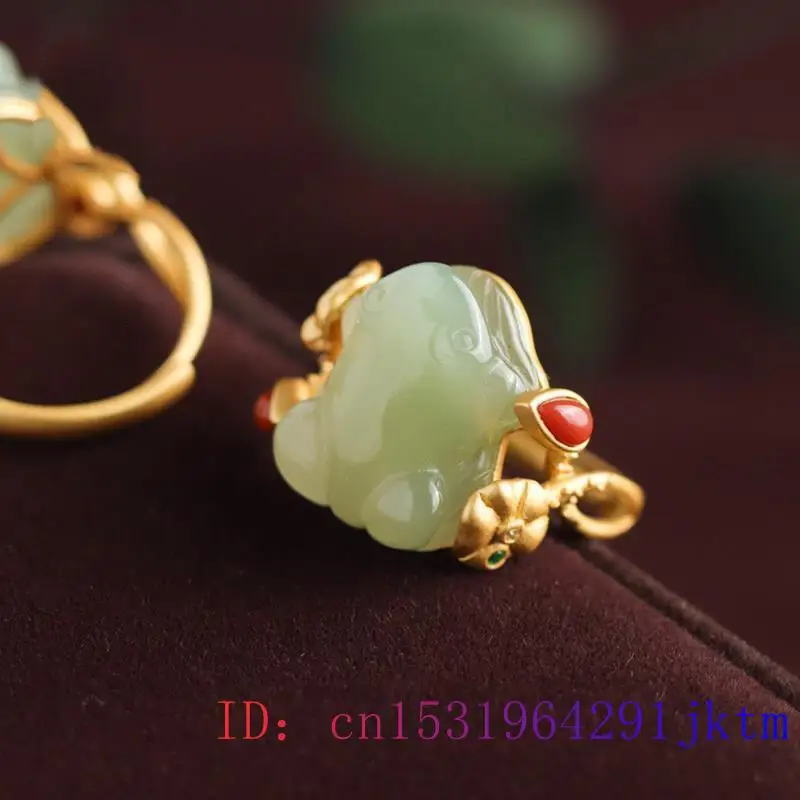 Grüne Jade Frosch Ringe Charms – Ring Set Adjustable Bewertung und Preis