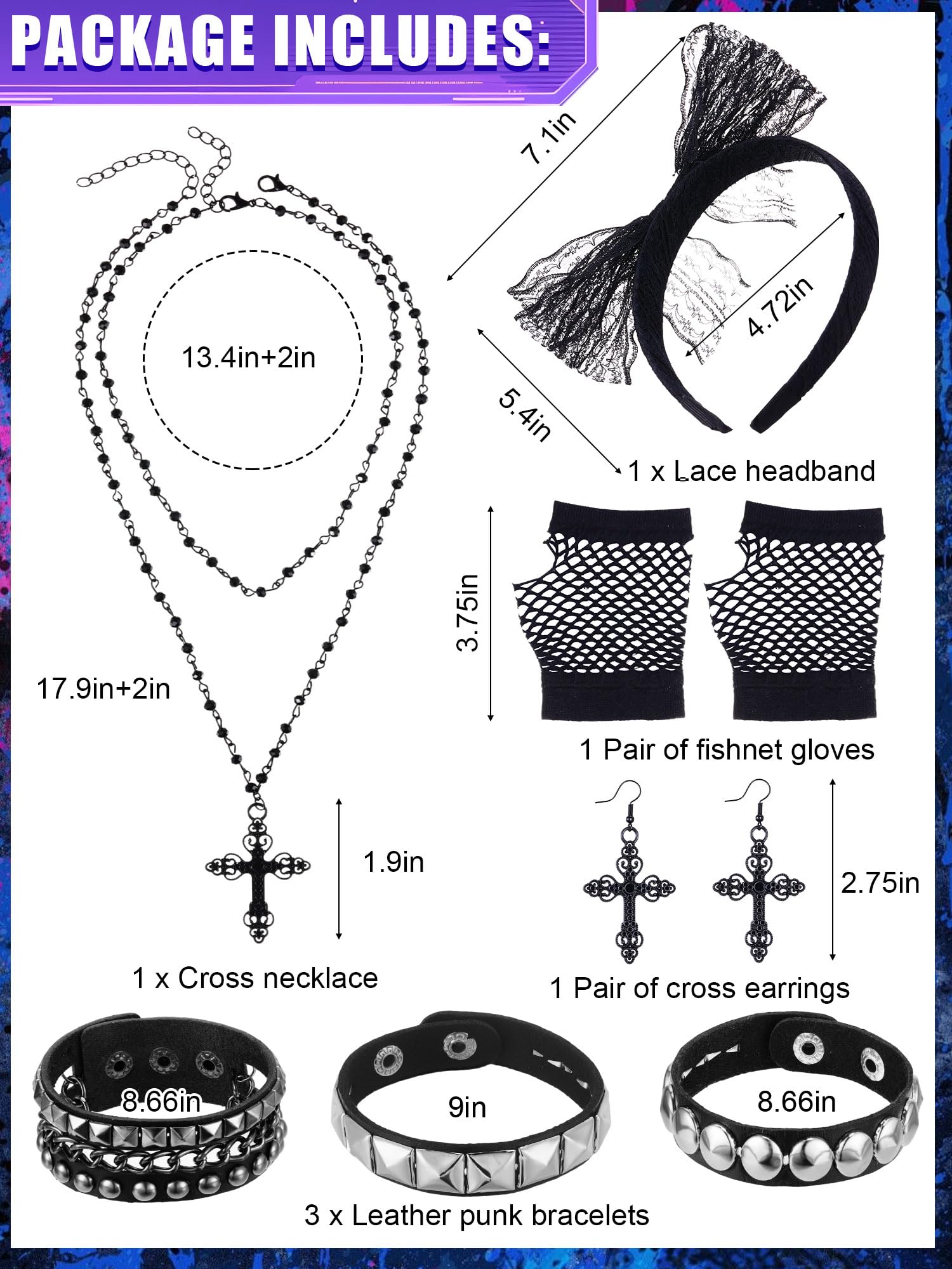 8-teiliges 80er-Jahre-Outfit f – Women'S Accessories In The 80S Bewertung und Preis
